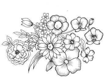 Flowers - PDF Coloring Page