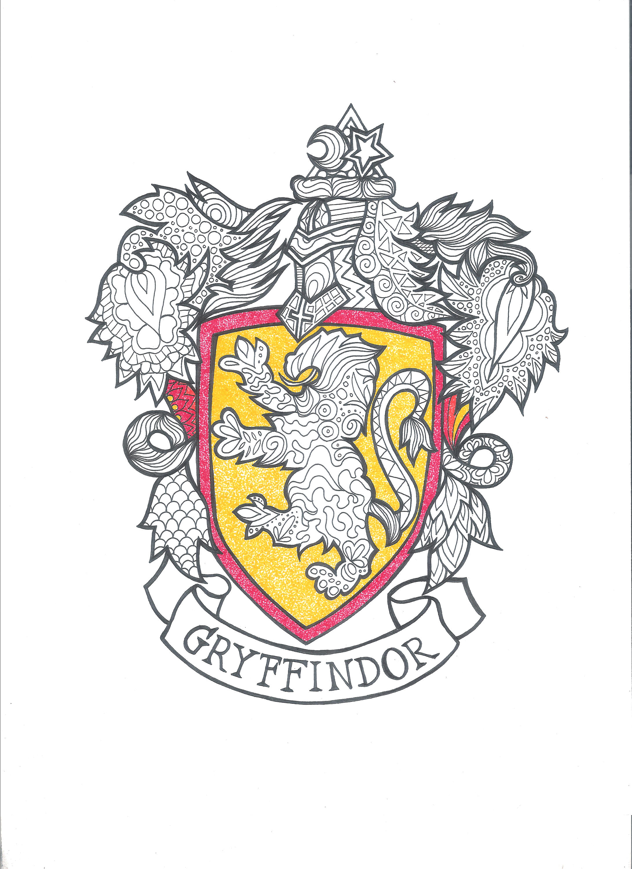 Harry Potter Griffindor PDF Coloring Page | Etsy