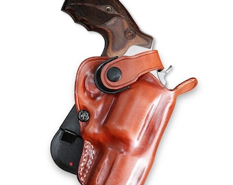 Revolver S&W PC Mod.627 357 Mag 8-Shot Unfluted Cyl 2-5/8'' Barrel, Custom Holster, Hand Crafted, Hand Made, Right Hand Draw #1489#