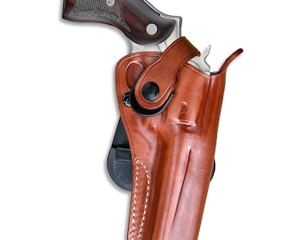 Leather Paddle Revolver Holster Ruger Redhawk 41/ 44/ 45 Long Colt 4.2" Barrel, Hand Crafted, Hand Made,Right H/Draw #1429#