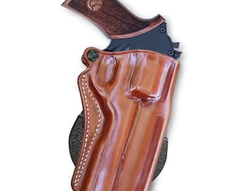 Chiappa Rhino 50DS 357 Mag/9mm 5'' Barrel, Custom Holster, Hand Crafted, Hand Made. Right Hand Draw, Brown Color #1265#