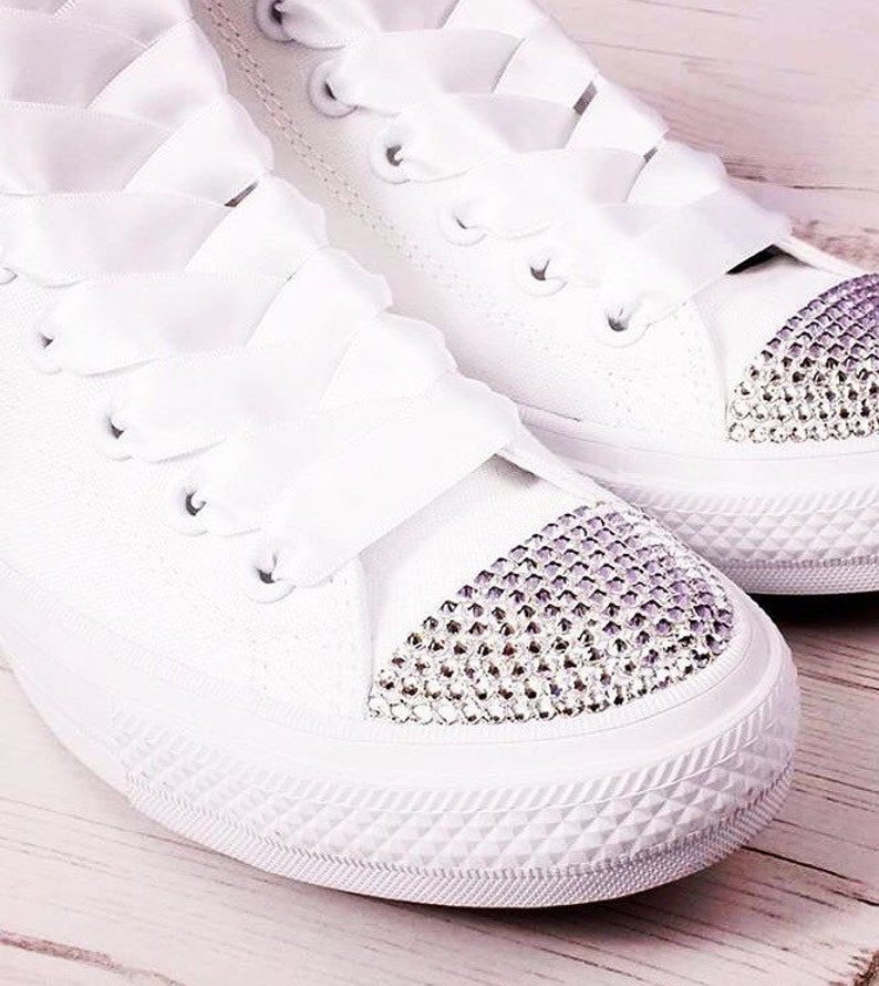 white converse with gems