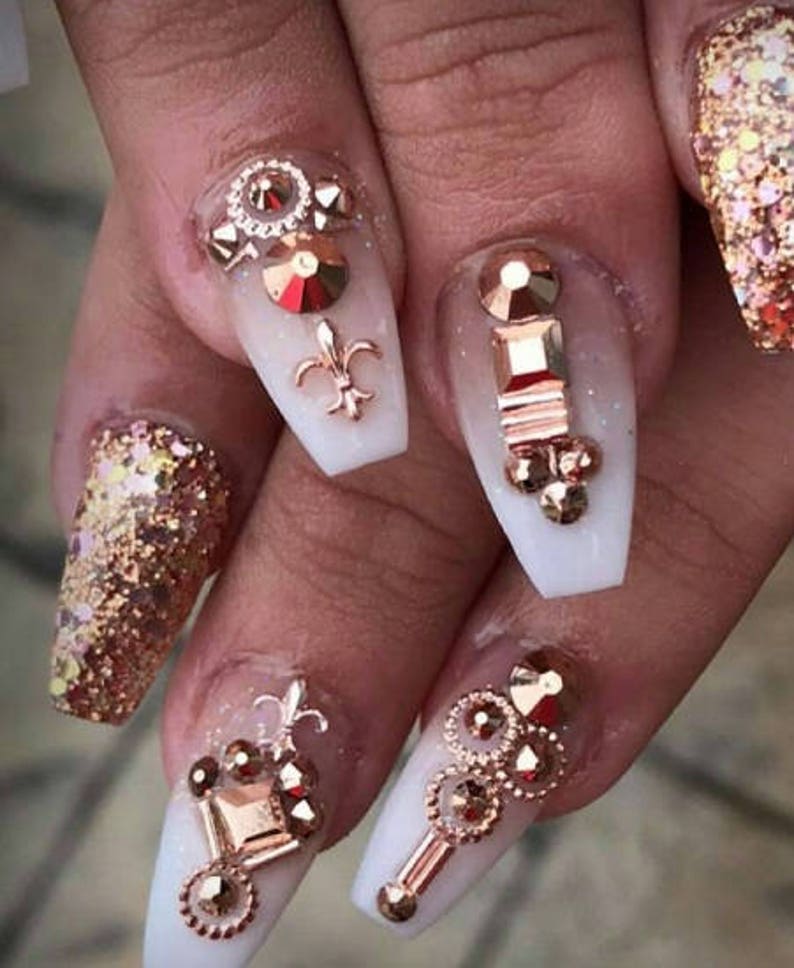 Rose Gold 3d Design Japanese Nail Art Metallic Studs Beads Etsy Rose Gold 3d Design Japanese Nail Art Metallic Studs Beads Etsy