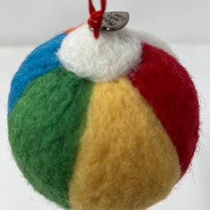 Beach Ball Needle Felted Ornament