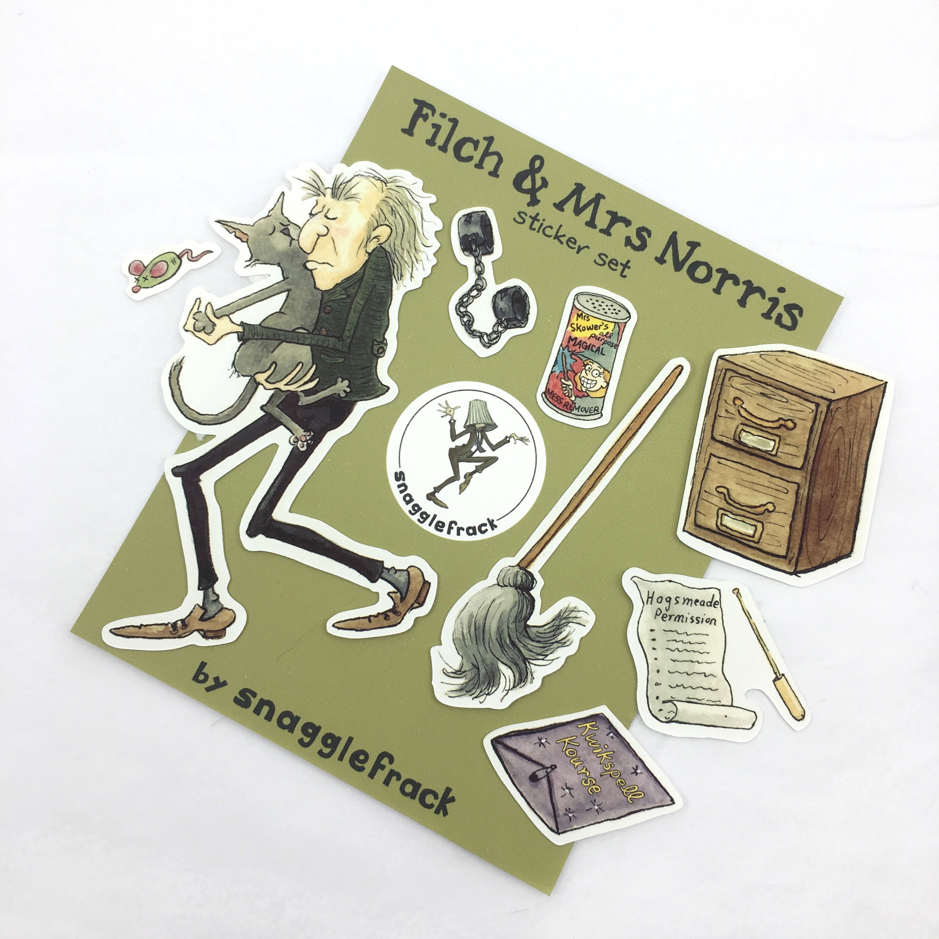 Filch Sticker Filch & Mrs Norris Sticker Set - Etsy