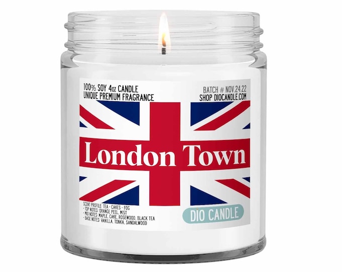 London Scented Candle - Smells Like Tea Cakes and Fog - Dio Candle