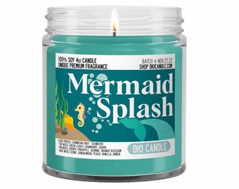 Mermaid's Splash Scented Candle - Smells Like Caribbean Fruits and Seawater - Dio Candle