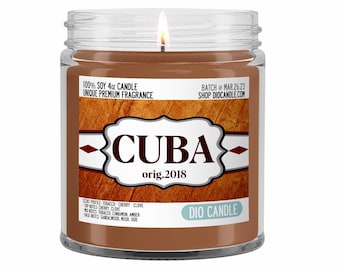 Cuban Tobacco Scented Candle - Smells Like Tobacco, Cherry and Clove - Dio Candle
