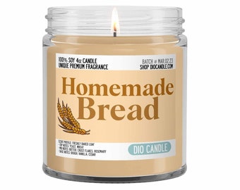 Homemade Bread Scented Candle - Smells Like Freshly Baked Crusty Loaf - Dio Candle