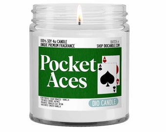 Pocket Aces Poker Scented Candle - Smells Like Cigar Tobacco and Vanilla - Dio Candle