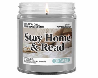 Stay Home and Read Scented Candle - Smells Like Soft Vanilla - Dio Candle