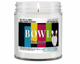 Bowling Scented Candle - Smells Like Oiled Pine Lanes, Tobacco, and Beer - Dio Candle