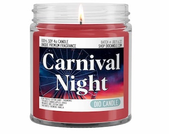 Carnival Night Scented Candle - Smells Like Cotton Candy and Fireworks - Dio Candle