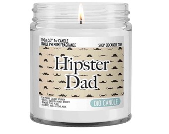 Hipster Dad ™ Scented Hand Poured 100% Soy Candles or Wax Melts by Dio® | Naturally Vegan