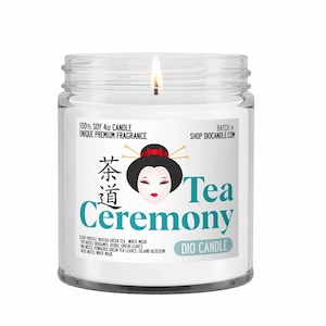 Tea Ceremony Scented Candle - Smells Like Matcha Green Tea and White Musk - Dio Candle