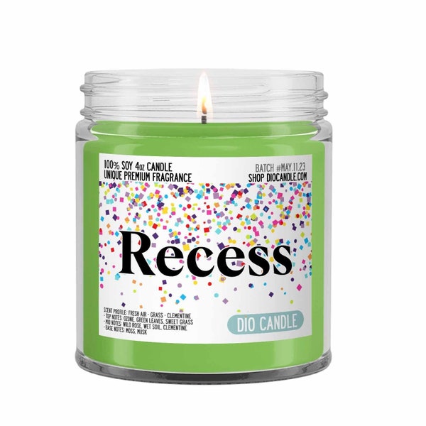 Fall Candle - Recess Scented Candle - Smells Like Fresh Air, Grass and Clementine - Dio Candle