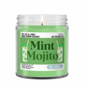 Mint Mojito Scented Candle - Smells Like Mint, Limes and Rum - Dio Candle