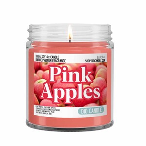 Pink Apples Scented Candle - Smells Like Tart Pink Apples - Dio Candle