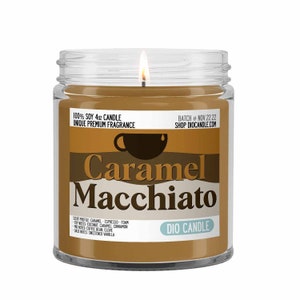 Caramel Macchiato Coffee Scented Candle - Smells Like Caramel, Espresso and Foam - Dio Candle
