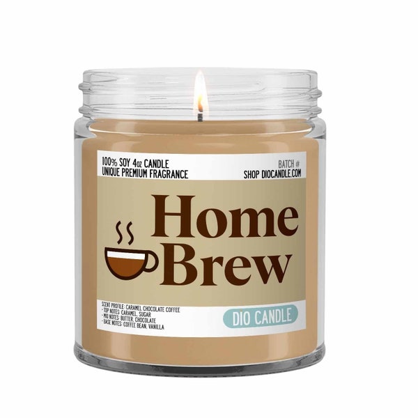 Home Brew Coffee Scented Candle - Smells Like Caramel Chocolate Coffee - Dio Candle