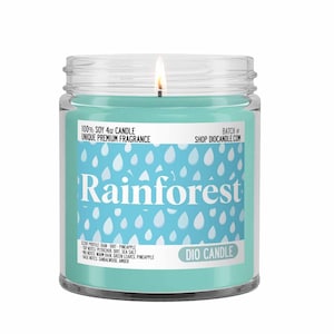 Rainforest Scented Candle - Smells Like Rain, Dirt and Pineapple - Dio Candle