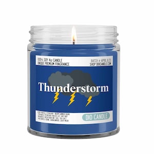 Thunderstorm Scented Candle Smells Like Petrichor, Rain, Dirt Dio Candle 4 oz Candle