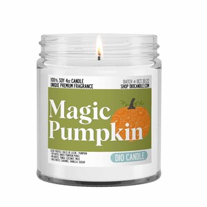 Halloween Candle - Magic Pumpkin Scented - Smells Like Sweet Cream, Caramel and Pumpkin - Dio Candle