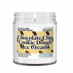 Chocolate Chip Cookie Dough Ice Cream Scented Candle - Smells Like the real thing! - Dio Candle