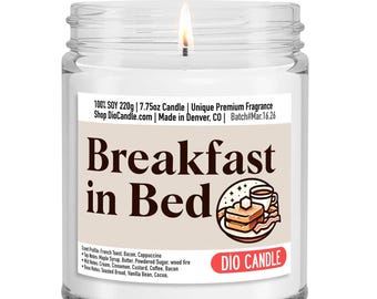 French Toast Candle: Bacon, Cappuccino, Maple Syrup Scent - Mother's Day Gift
