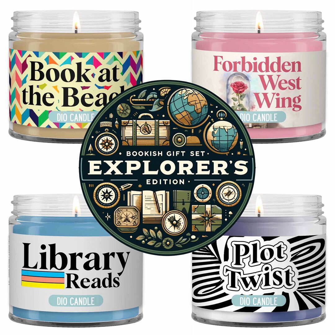Present Explorers Bookish Candle Gift Set, Explorers Edition (4 Scents, Soy Wax) - Etsy