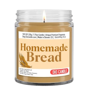 Bread Candle: Freshly Baked Loaf with Yeast, Butter, Rosemary - Baking Lover Gift