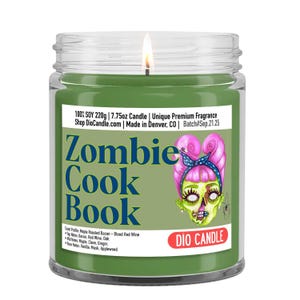Zombie Candle: Maple Roasted Bacon and Blood Red Wine Scent - Halloween Gift