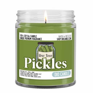 Pickles Scented Soy Candle - Unique Scent by Dio Candle - #1 for Great Gifts