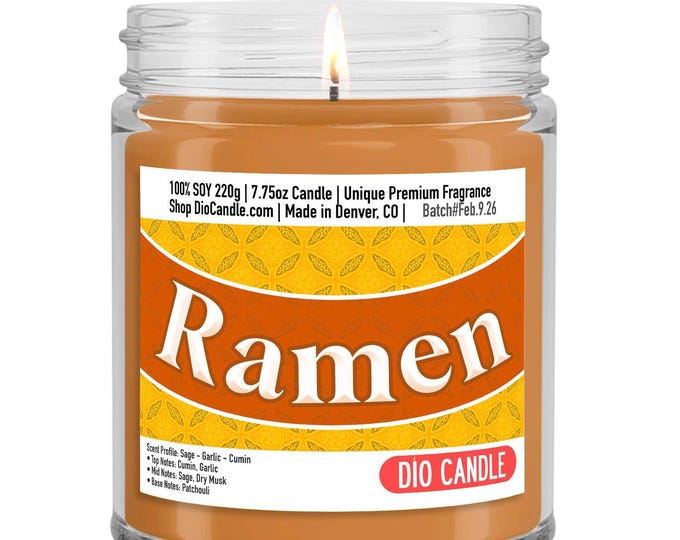 Ramen Candle: Sage, Garlic, Cumin Scent - Wanderlust Gift