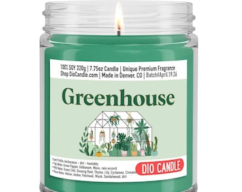 Greenhouse Candle: Herbaceous Moss and Dirt Scent - Gardener Gift