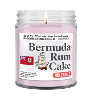 Bermuda Rum Cakes Candle: Rum Royal Icing and Cake Scent - Tropical Getaway Gift
