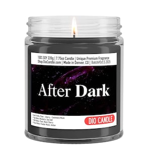 After Dark Candle: Plum, Black Cherry and Cashmere Musk Scent - Bedroom Candle Gift