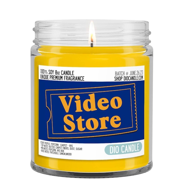 Vela de soja perfumada Video Store® - Aroma único de Dio Candle - N.° 1 en regalos geniales