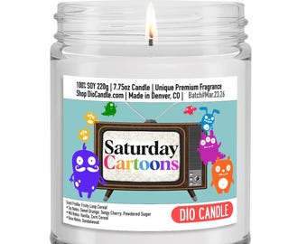 Fruit Loops Candle: Sweet Orange, Cherry, Vanilla Scent - Nostalgic Candy Gift