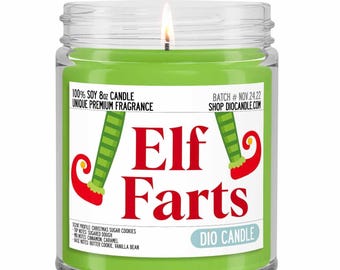 Elf Farts Scented Soy Candle - Christmas Sugar Cookie Scent