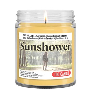 Sunshower Candle: Petrichor Rain Jasmine Scent - Nature Lover Gift