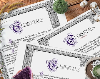 Elementals Information Page - Instant Download Book of Shadows Grimoire