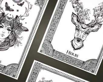 Book of Shadows or Grimoire Divider Page BUNDLE - INSTANT DOWNLOAD