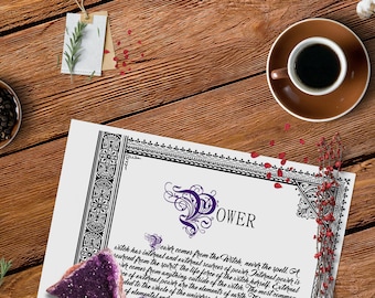 Power Information Page - Instant Download Book of Shadows Grimoire