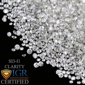 CERTIFIED 1.3 to 4.0 MM / 0.01 to 0.25 cts. Round White F/G Color 100% Natural Loose Diamond Wholesale Lot - Choose Size and Quantity