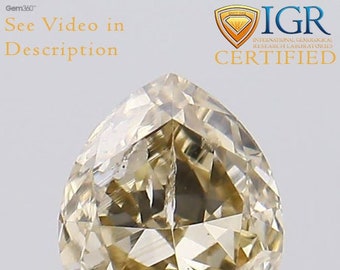 0.32 cts. CERTIFIED Modified Pear Cut SI3 Light Golden Brown Color Loose Natural Diamond 29273