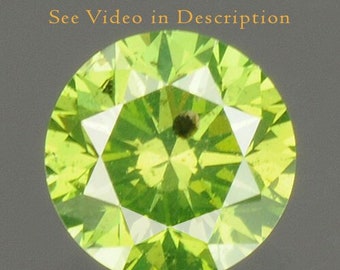 0.25 cts. CERTIFIED Round Brilliant Cut SI1 Vivid Leaf Green Color Loose Natural Diamond 29739