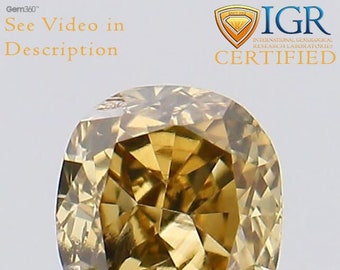 0.21 cts. CERTIFIED Modified Cushion Cut I1 Fancy Golden Orange Color Loose Natural Diamond 29301