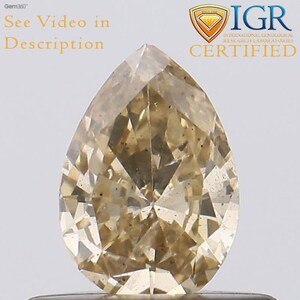 0.37 cts. CERTIFIED Pear Brilliant Cut SI2 Fancy Golden Brown Color Loose Natural Diamond 29263