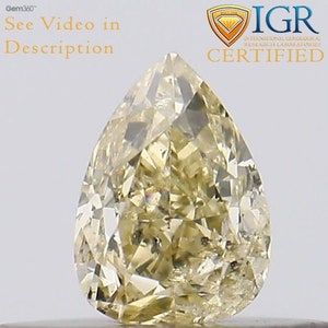 0,23 carats. CERTIFIÉ Modifié Taille Poire SI3 Couleur Marron Clair Diamant Naturel Lâche 29432